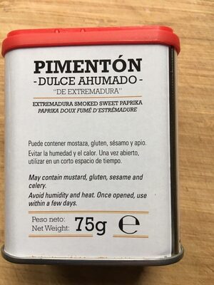 Paprica Dolce Affumicata ( Pimenton ) - Información nutricional