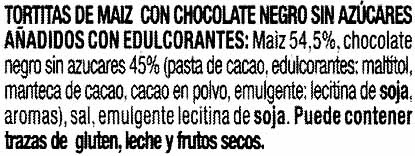 Diet Nature tortitas de maíz con chocolate negro - Ingredients - es
