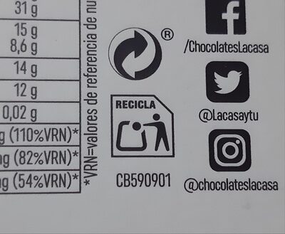 Chocolate Negro 92% - Instrucciones de reciclaje y/o información de embalaje