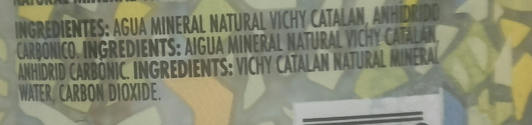 Agua mineral natural con gas - Ingredientes