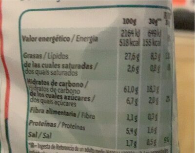 Agua mineral natural con gas - Nutrition facts - es