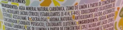 Agua mineral natural con gas sabor limón - Ingredientes
