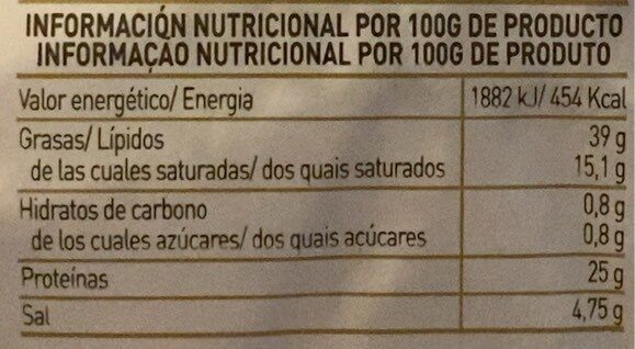 Chorizo iberico - Nutrition facts - es