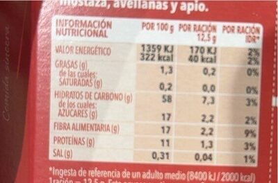 Sopa Campesina - Dados nutricionais - es
