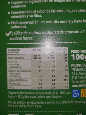 Sopa Juliana - Nutrition facts - es