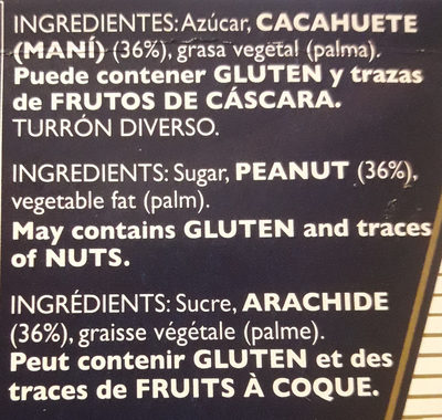 Turrón de cacahuete refinado - Ingredients - en