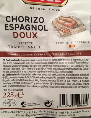 Chrorizo doux espagnol - Ingredients - fr