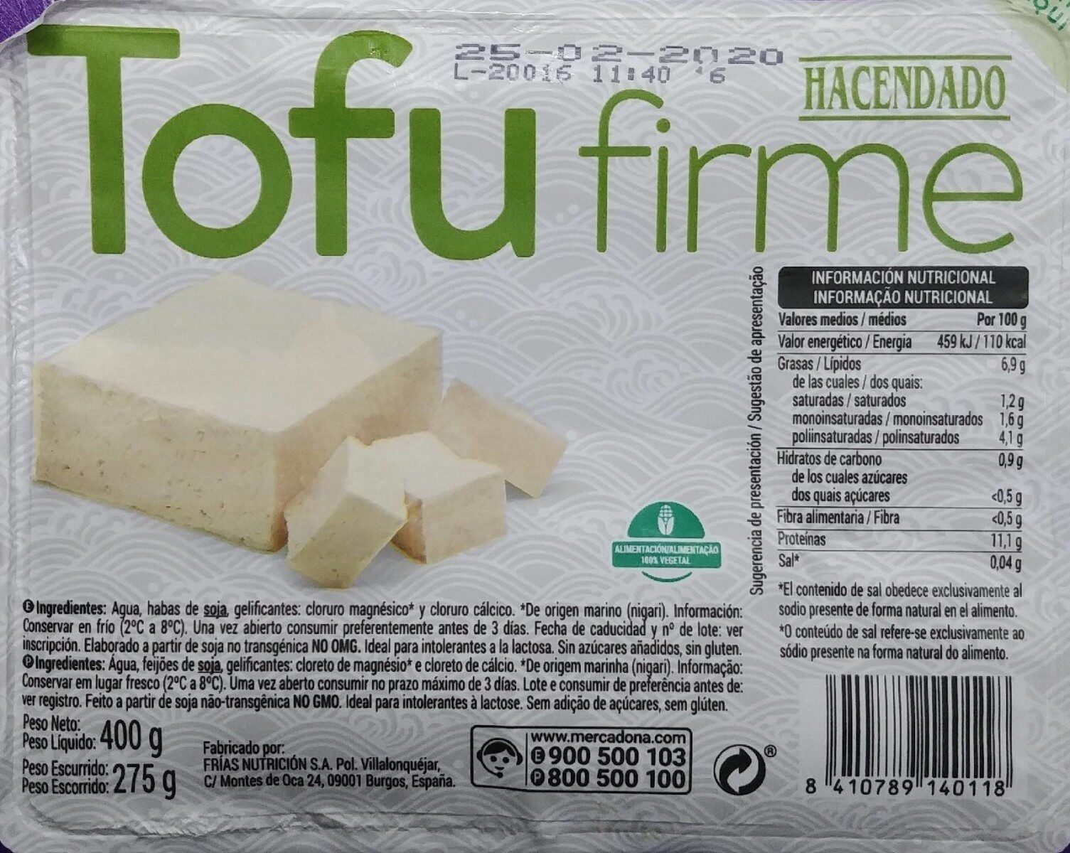 Tofu firme - Producte - en