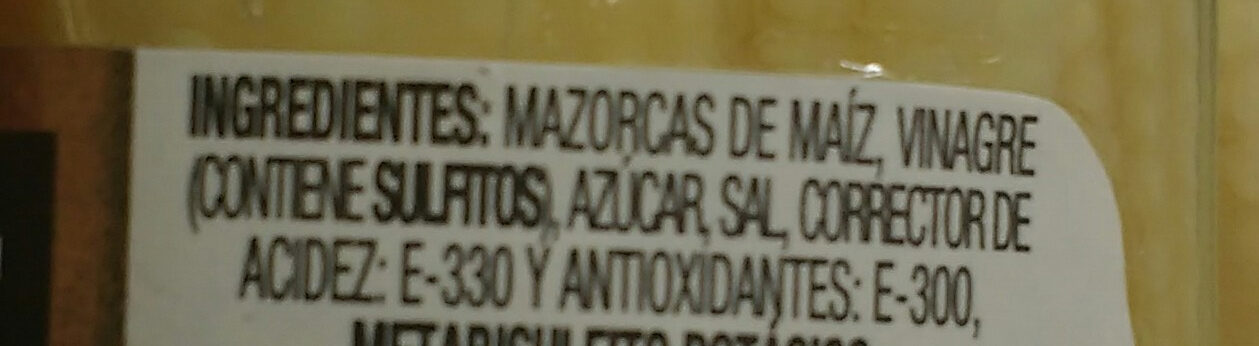 Rioverde Mazorquitas Maiz 170 g - Ingredientes