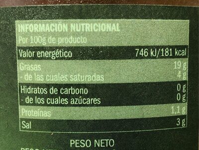 Aceitunas verdes manzanilla - Informació nutricional - es