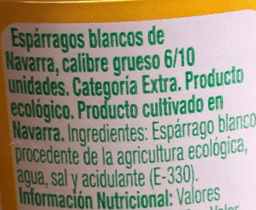 Esparragos blancos de Navarra - Ingrédients