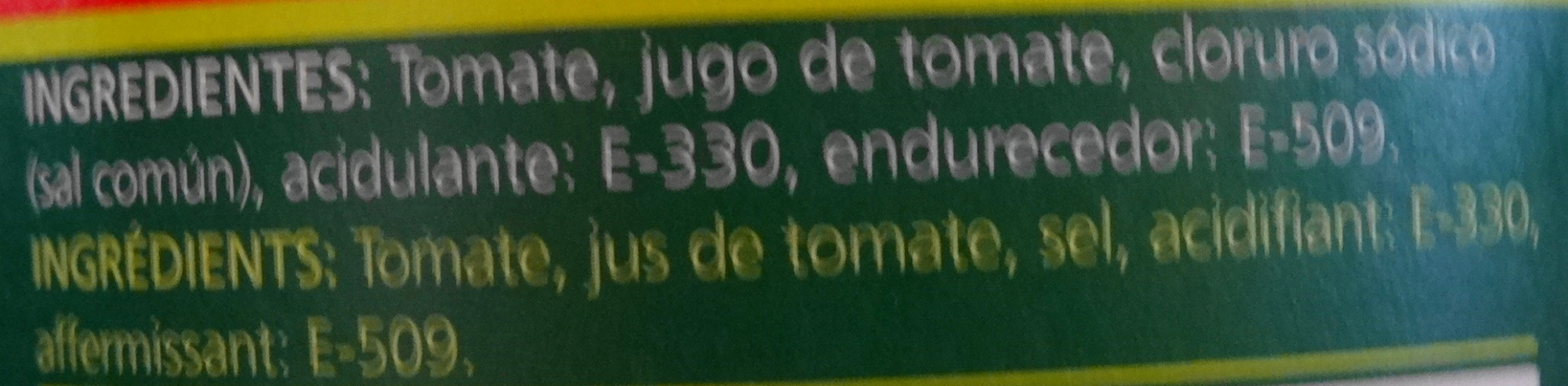 Tomates pelées concassées (Cubitos de Tomate) - Ingrédients
