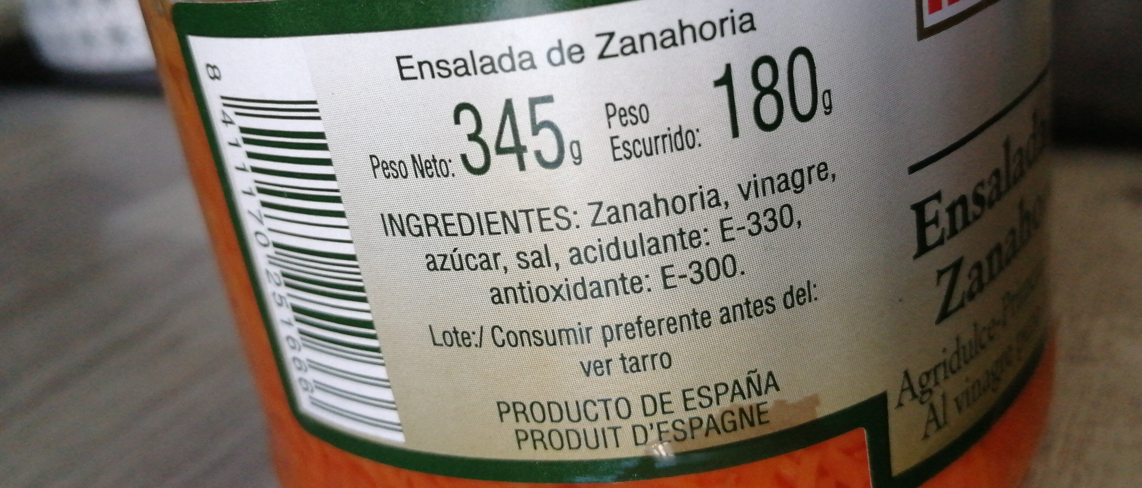 Ensalada de zanahoria - Ingredients - en