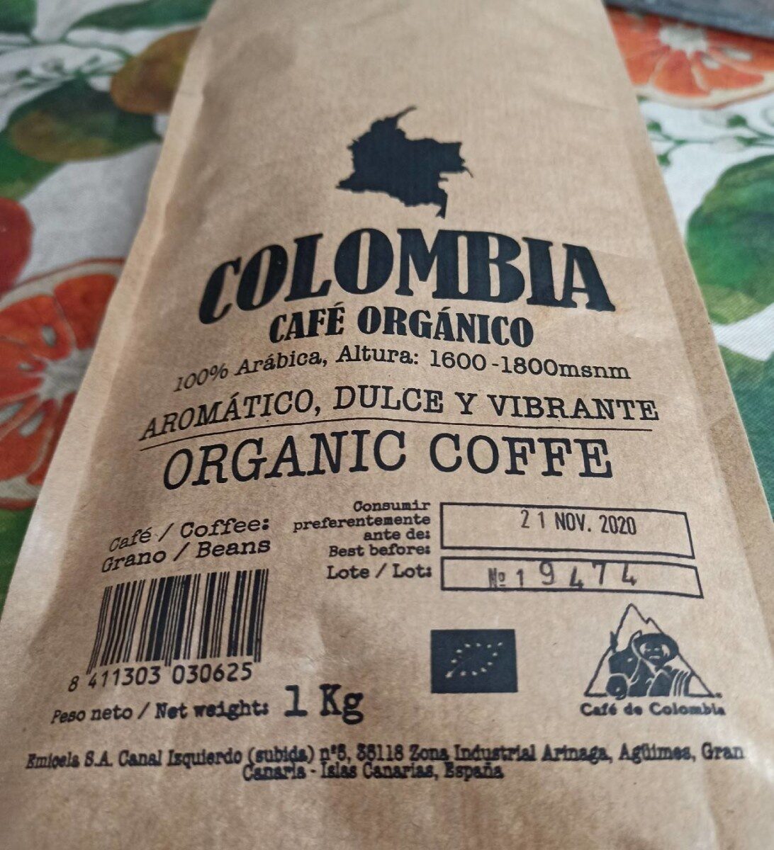 Colombia café orgánico - Información nutricional