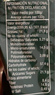 Bio galletas avena y coco - Nutrition facts - es