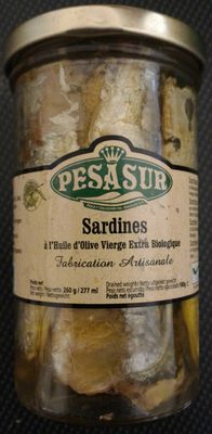 PESASUR Sardines à l'huile d'olive vierge extra biologique - Produit - en
