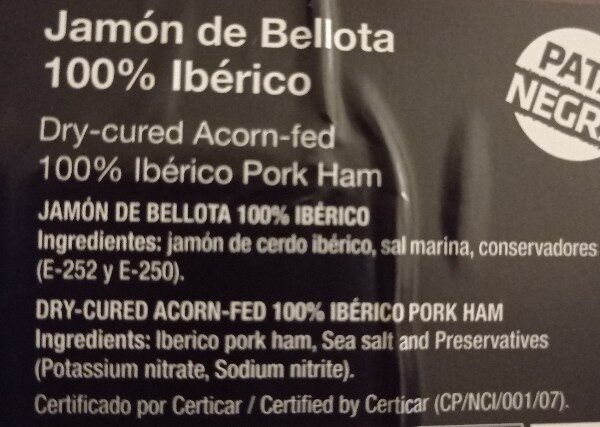 Jamón de bellota 100% iberico - Ingredients - es