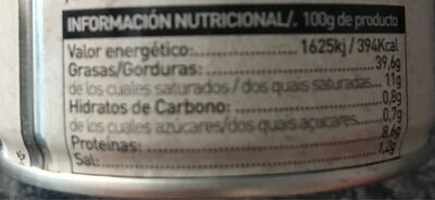 Paté Ibérico Coren 200G - Informació nutricional - es