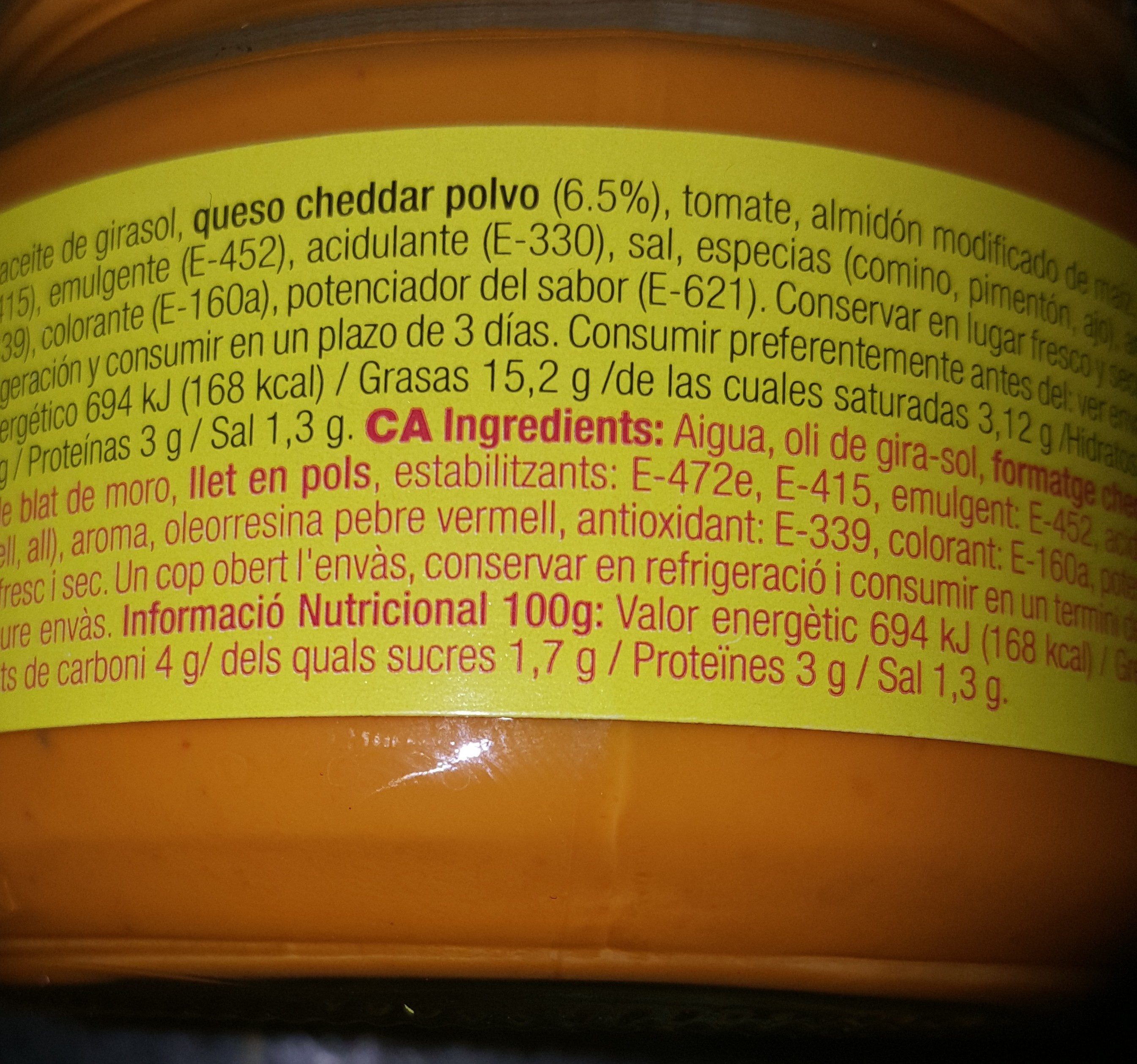 Cheddar Cheese - Ingredients