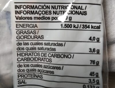 Geles dulces - Informació nutricional - fr