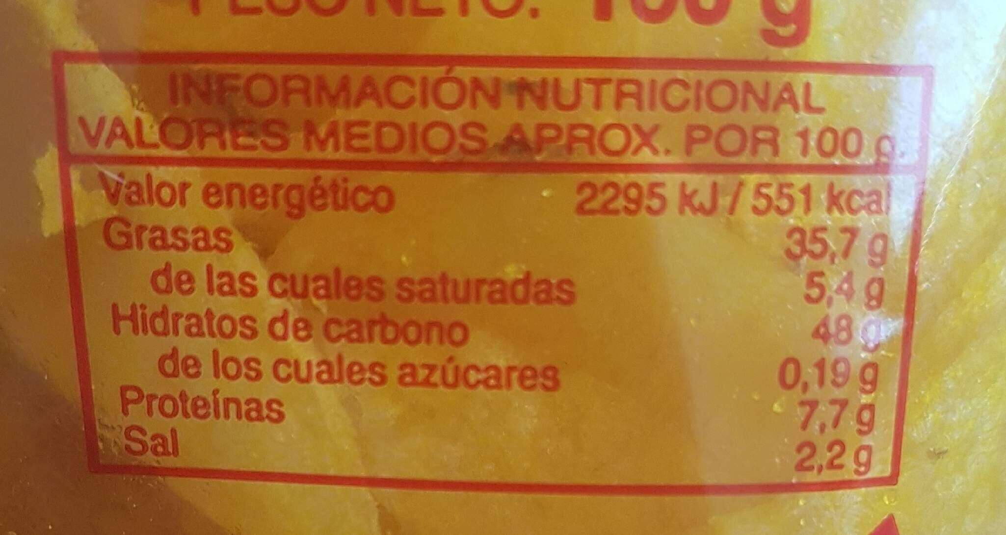 Patatas FranJose - Informació nutricional - es