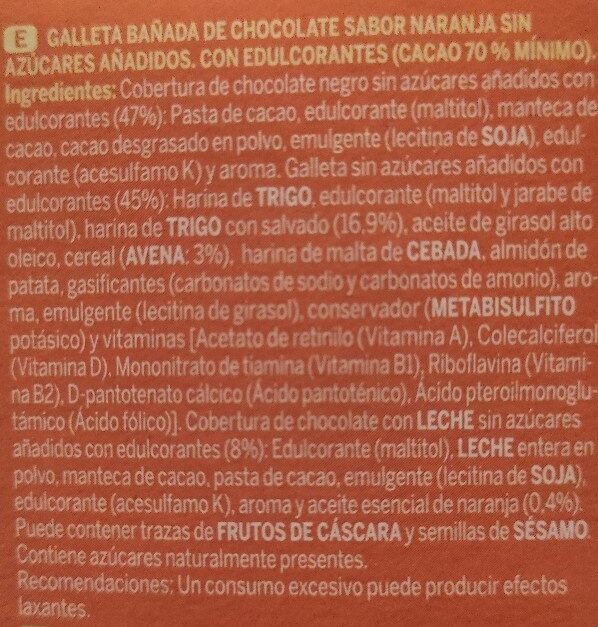 B-SAN  0% AZUCARES AÑADIDOS - Ingredients - es