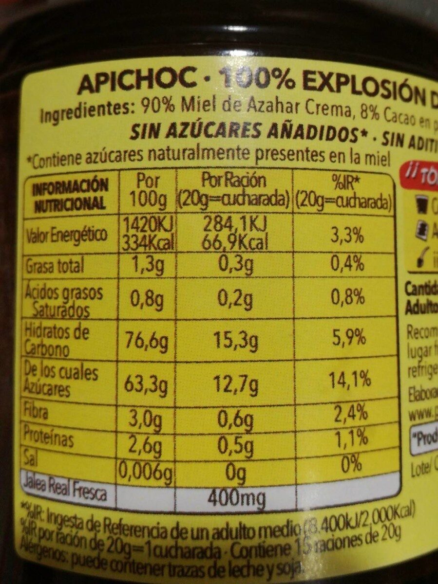 Apichoc - Nutrition facts - es