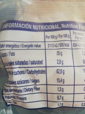 Tortas de Aceite - Nutrition facts - fr