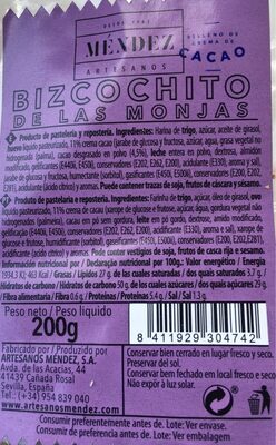 Bizcochito de las monjas - Nutrition facts - es