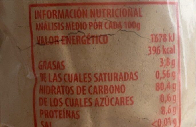 Gofio de millo tostado - Nutrition facts - es