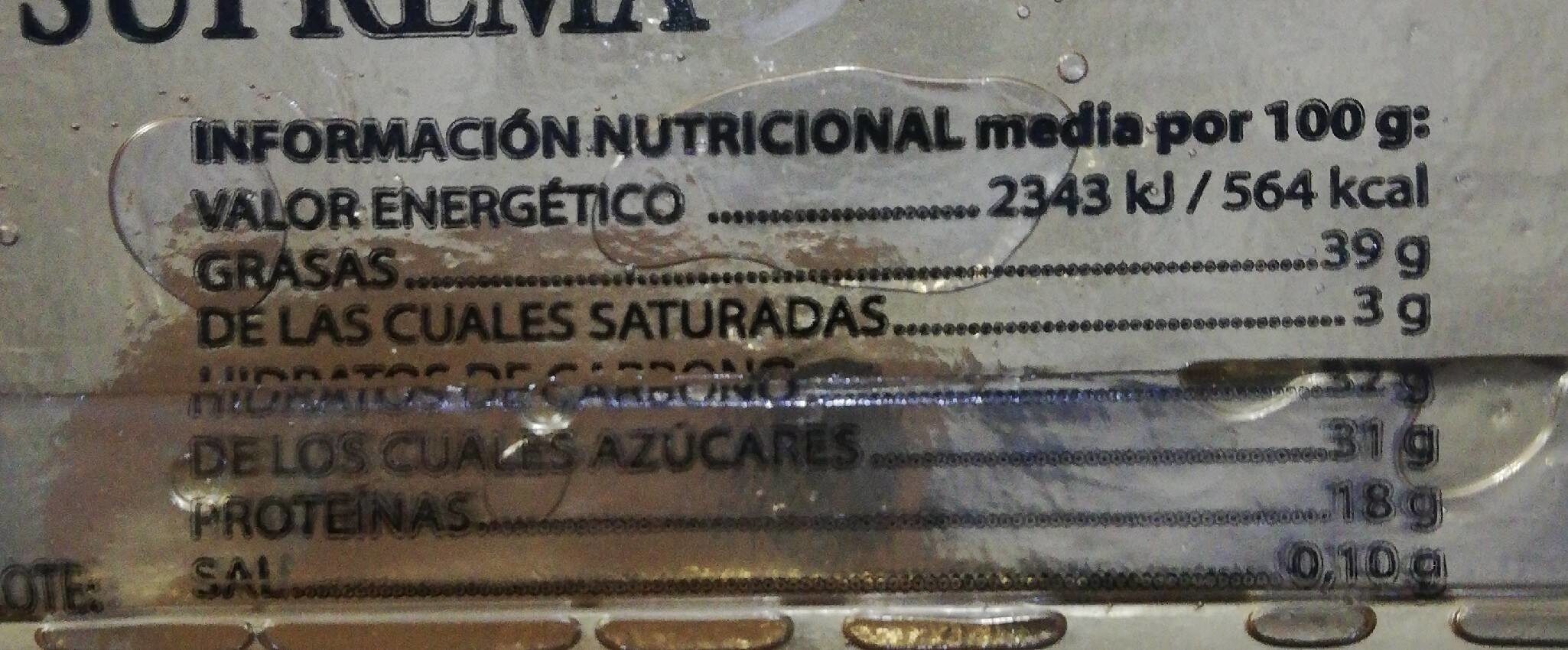 Turrones - Nutrition facts - fr