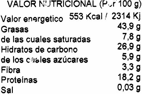 Anacardo crudo ecólogico - Nutrition facts - es