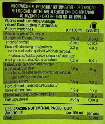 Alimento Bebible con Almendras - Valori nutrizionali - es