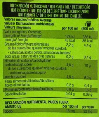 Leche de almendras - Informació nutricional - fr