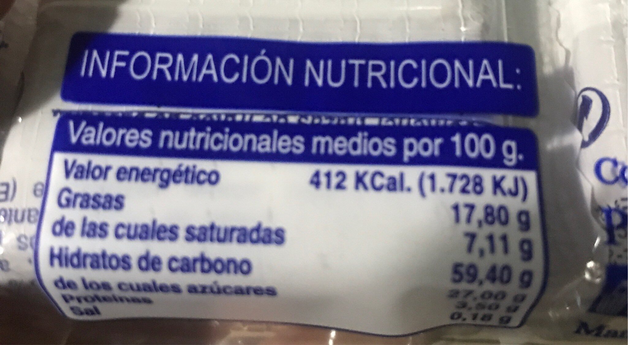 Coetadillos de Cabello de Angel - Nutrition facts - es