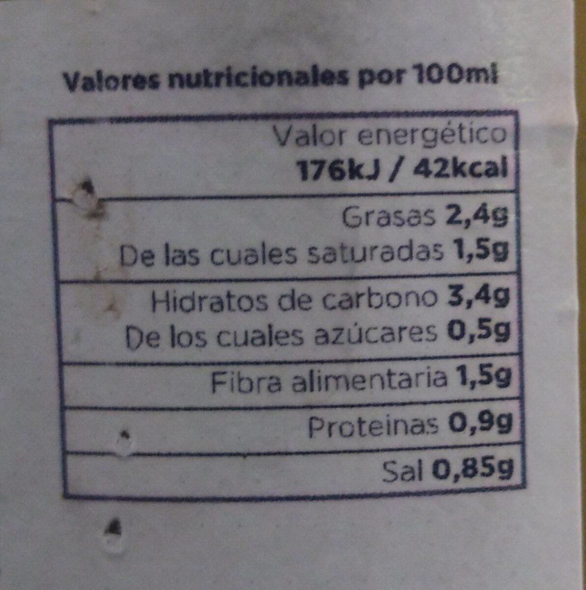 BIO Crema de Verduras con Spirulina - Nutrition facts - es