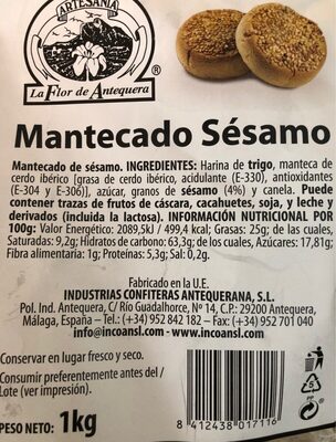 Mantecado Sésamo - Tableau nutritionnel - es