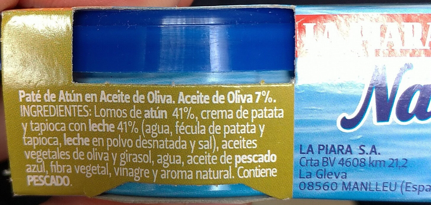 Paté de Atún en Aceite de oliva - Ingrédients - es