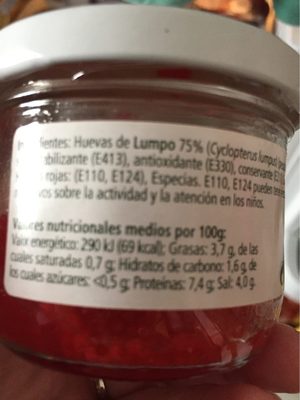 Oeufs De Lompe Rouge - Tableau nutritionnel - es