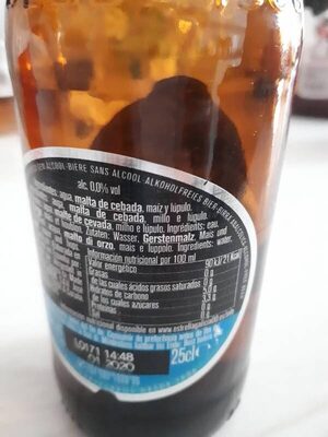 Cerveza 0,0 - Informació nutricional