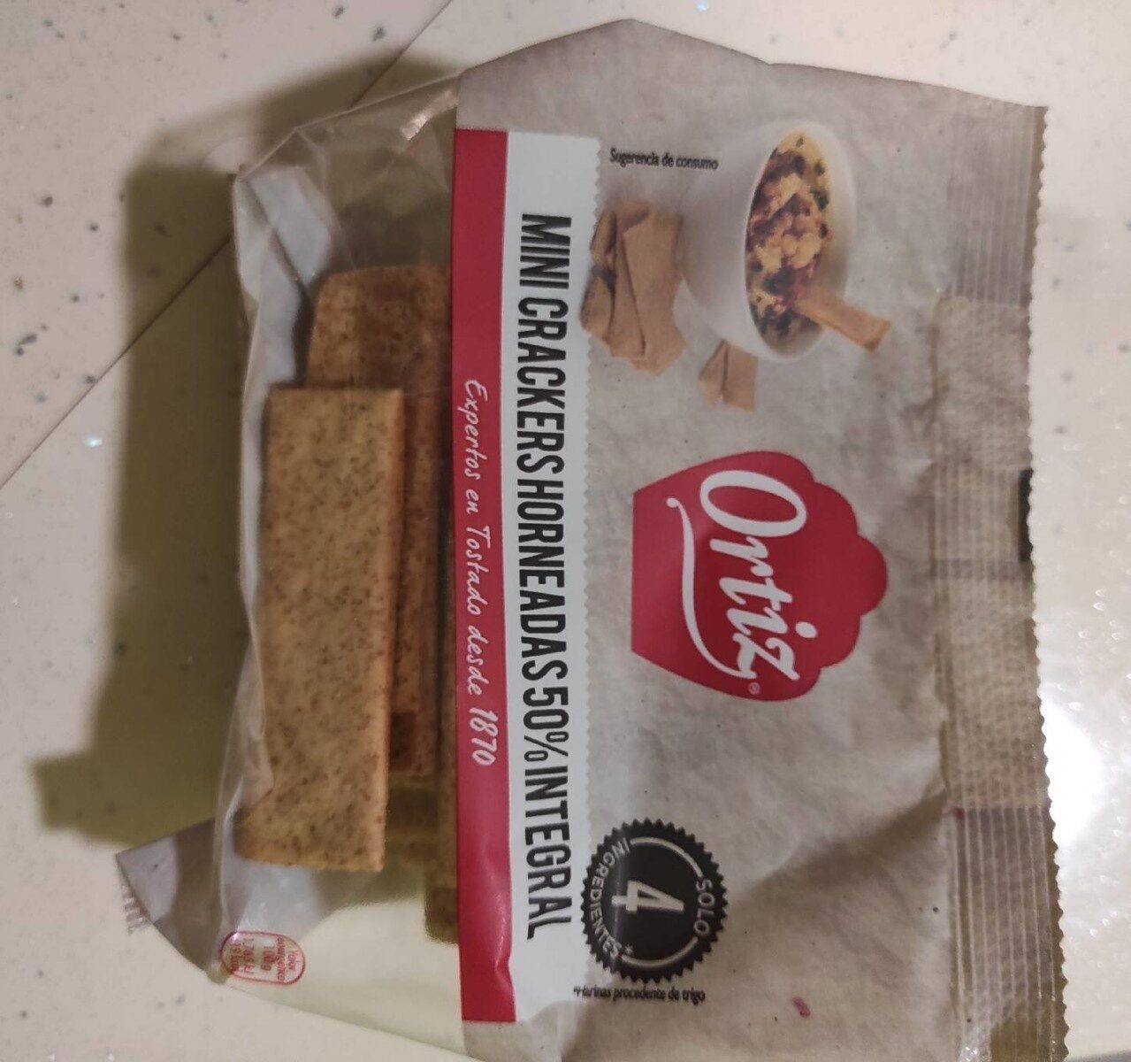 Mini crackers horneadas 50% integral - Producte - es