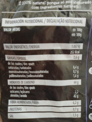 The Rustik Bakery Quinoa-Chia-Trigo-Espelta - Informació nutricional - es