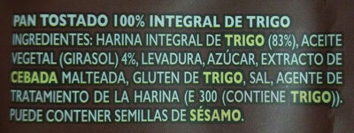 100% Integral Ortiz - Ingredients - es