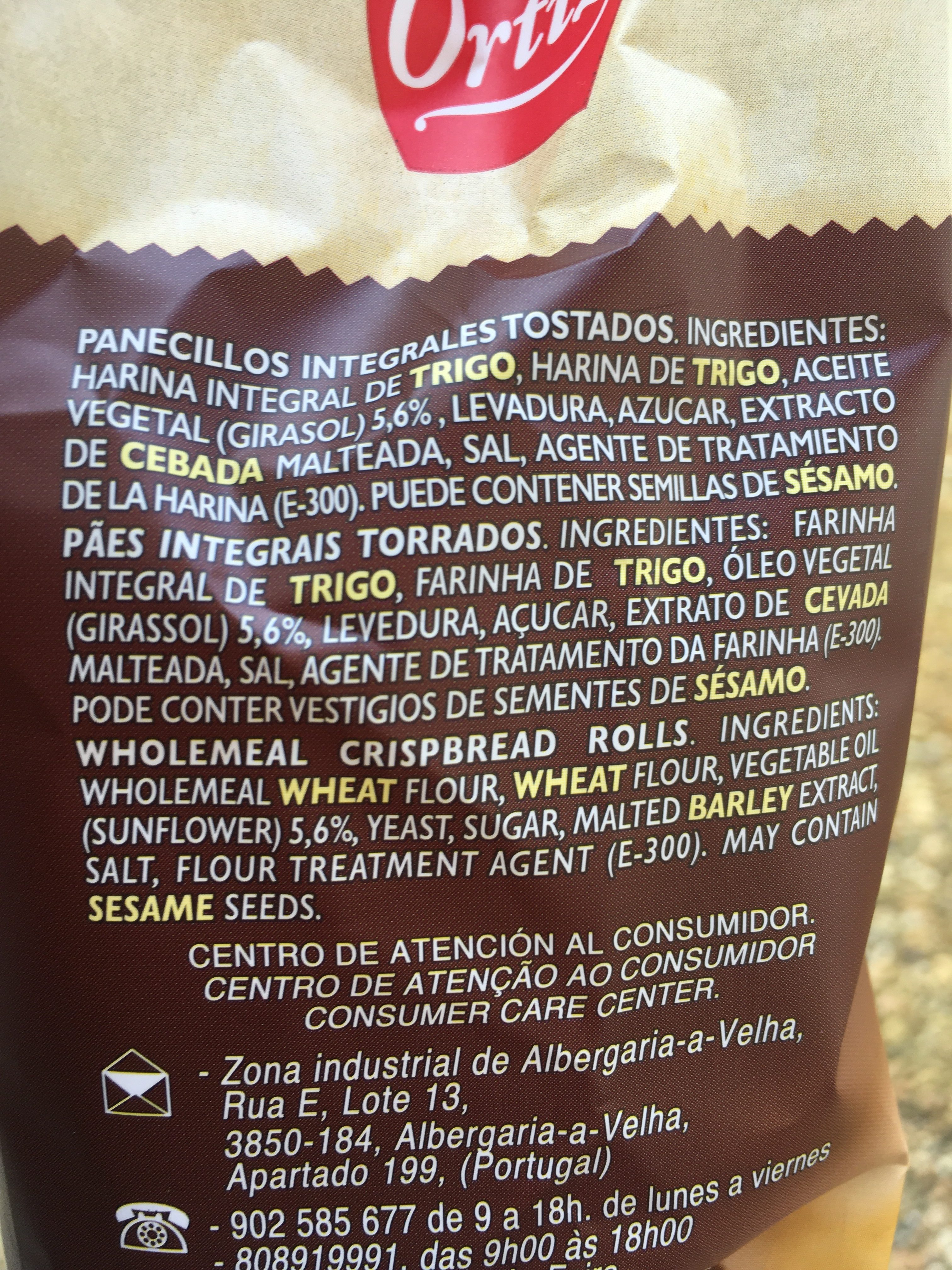 Panecillos 100 integral - Ingredients - en
