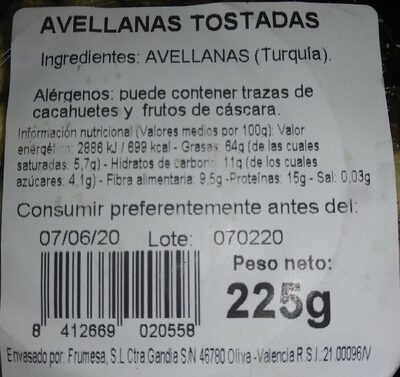 Avellanas tostadas - Producte - es