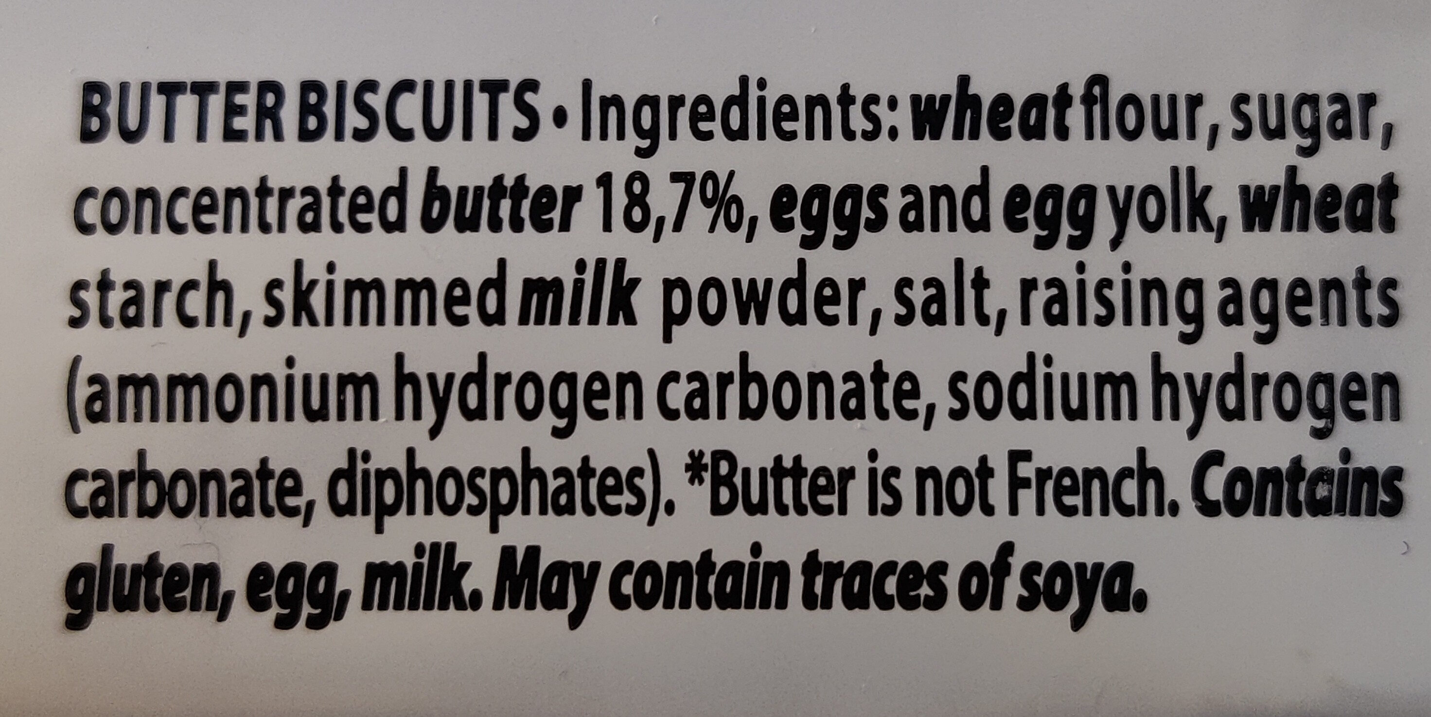 Butter Biscuits Bretons - Ingredients