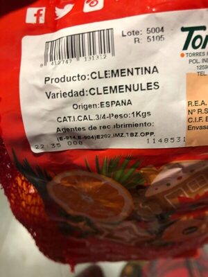 Mandarina - Ingredients - es