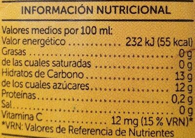 NÉCTAR DE MANGO - Información nutricional