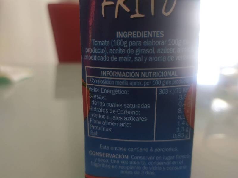 Tomacico - Ingredients - es