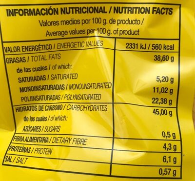 Papas Duso - Información nutricional - fr